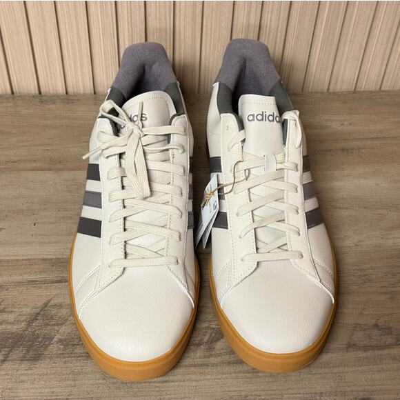 Adidas Grand Court 2.0 Men’s Court Sneaker White/Grey Size 13 - JH8688 - Picture 4 of 12